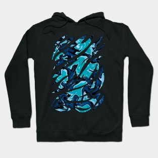 Blue ocean waves abstract shapes Hoodie